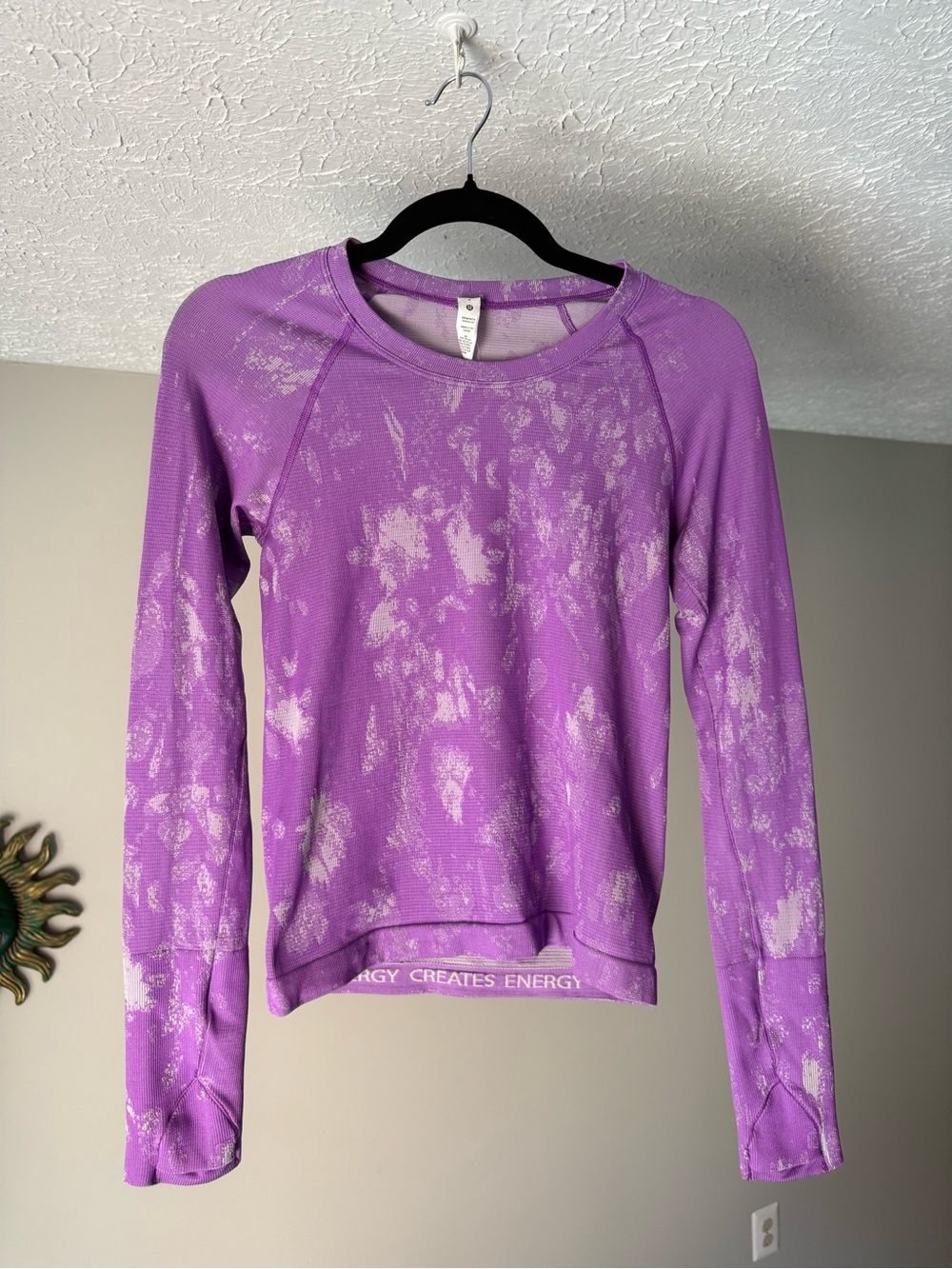 Lululemon Purple Tie-Dye Long Sleeve Performance Top